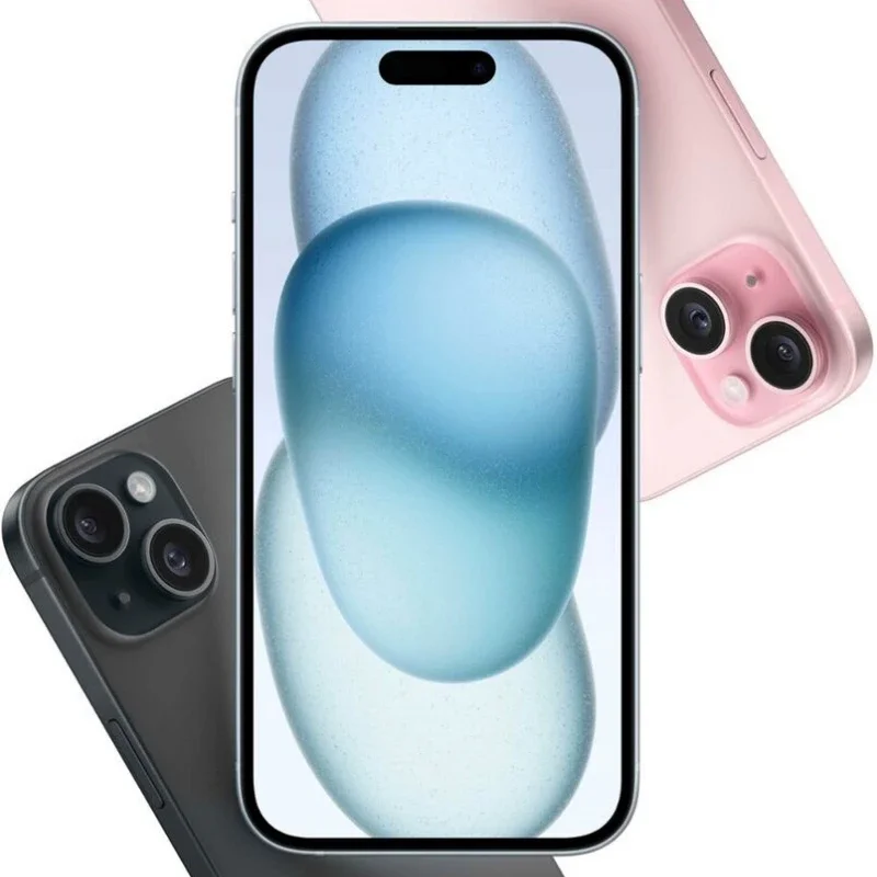 Téléphone portable d'origine débloqué iPhone 15 6.1 "physique double eSIM 5G téléphone portable Super Retina 128/256/512GB ROM 6GB RAM téléphone – Image 3