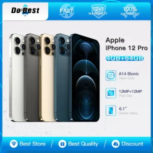 Apple iPhone 12 Pro 5G téléphone portable 6.1 "Super Retina OLED 128GB/256GB/512GB ROM NFC A14 bionique hexa-core débloqué téléphone portable IOS